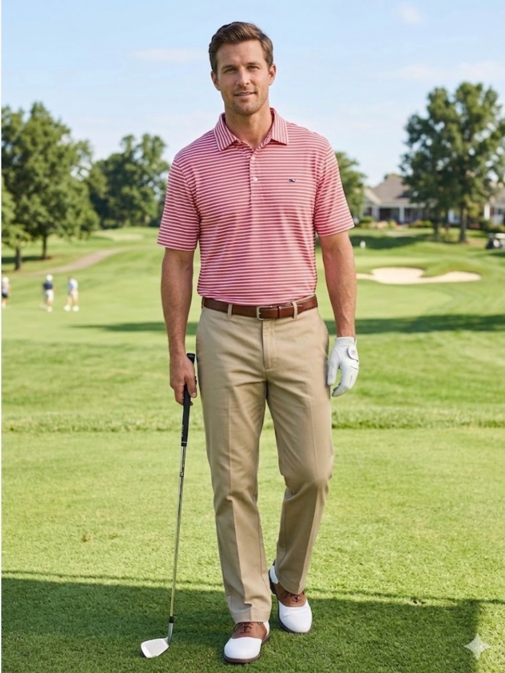 Vineyard Vines Performance Polo Stripe S/S XXL Red White Blue